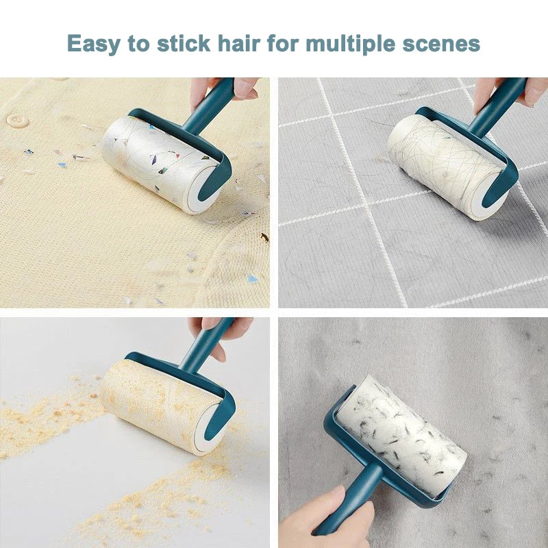 New Tearable Roll Paper Sticky Roller Dust Wiper Pet Hair Clothes Carpet Tousle Remover Portable Replaceable Cleaning Brush Tool