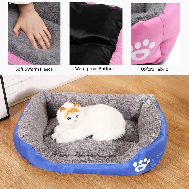 Large Square Nest S-3XL Pet Large Dog Bed for Small Medium Dogs Soft Fleece Nest Big Dog Sofa Bed Winter Warm Cat House for Pet