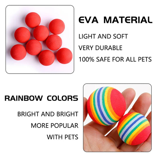 Cat Toys Ball Interactive Cat Dog Play Chewing Rattle Scratch Rainbow EVA Natural Foam Ball Training Balls Pet Toys Supplies