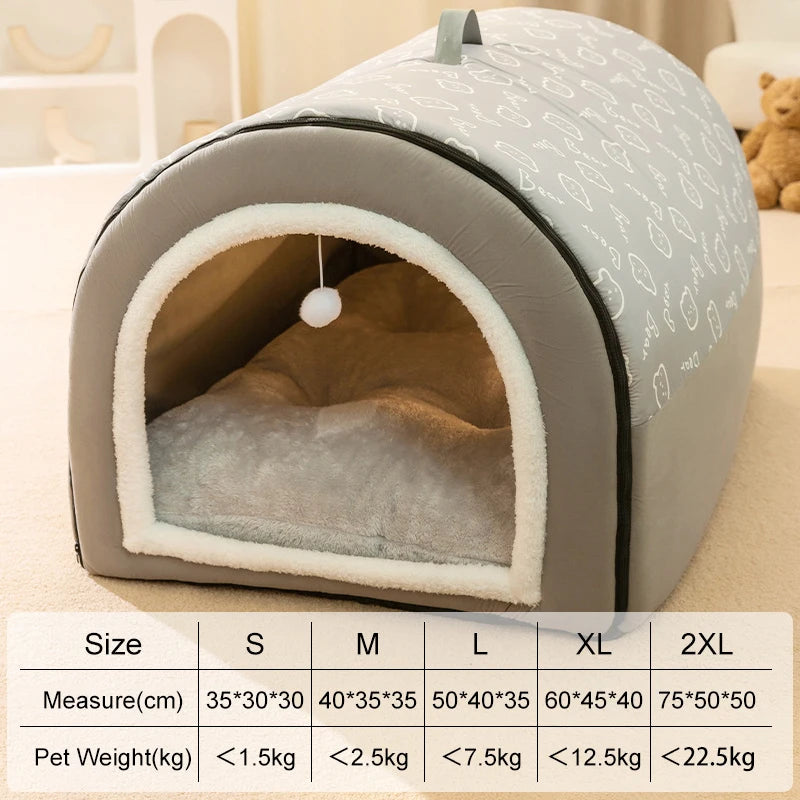 Big Dog Kennel Warm Winter Dog House Mat Detachable Washable Dogs Bed Nest Deep Sleep Tent for Medium Large Dogs