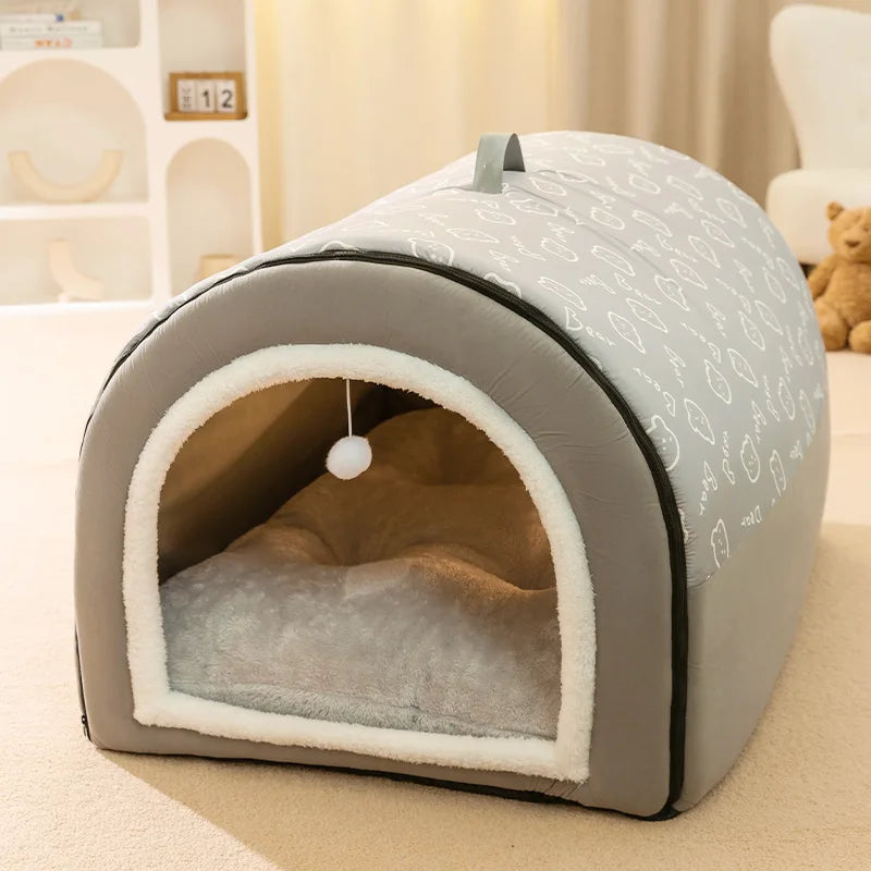 Big Dog Kennel Warm Winter Dog House Mat Detachable Washable Dogs Bed Nest Deep Sleep Tent for Medium Large Dogs