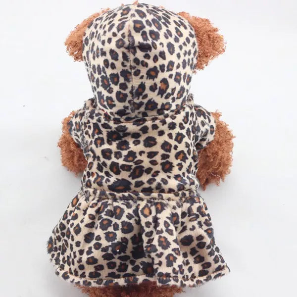 Cute Pet Dogs Leopard Costume Winter Dog Clothes Puppy Cotton Hoodie Clothes Warm Dog Coats & Jackets Chihuahua Pet Product